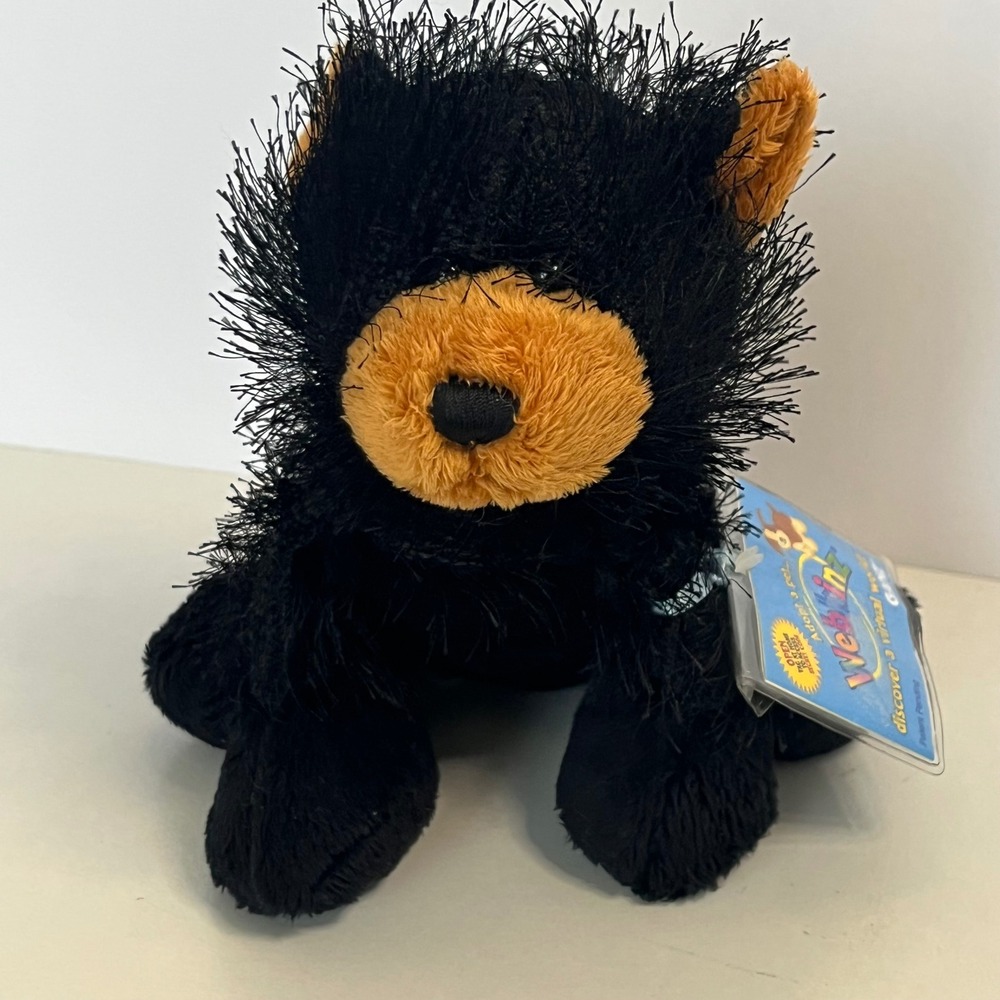 Ganz Webkinz Black Bear Plush HM004 New with Sealed Secret Code Tag Toy y2k